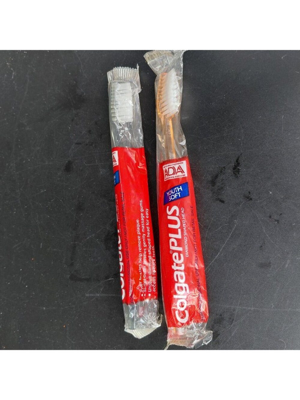 Colgate Plus Youth Soft Toothbrush Lot 2 Diamond Shaped Head ADA Multicolor